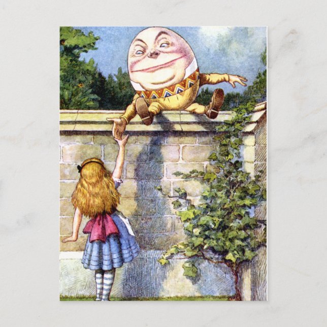 Carte Postale Alice et Humpty Dumpty au pays des merveilles (Devant)