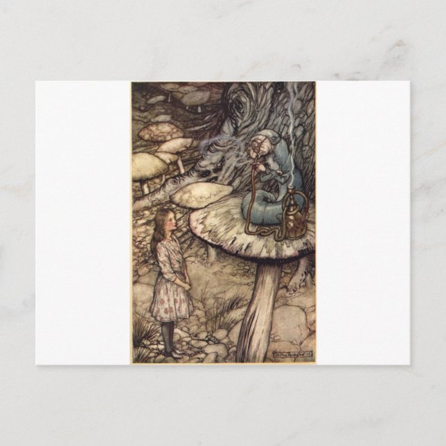 Carte Postale Alice et la Caterpillar (Devant)