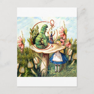 Carte Postale Alice et la Caterpillar au pays des merveilles