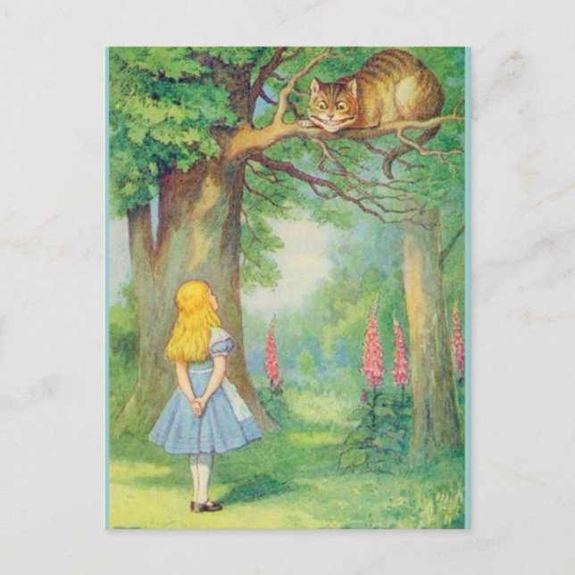 Carte Postale Alice et la couleur Cheshire Cat (Devant)