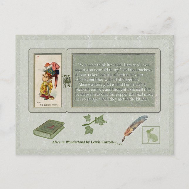 Carte Postale Alice et la duchesse souriant (Devant)