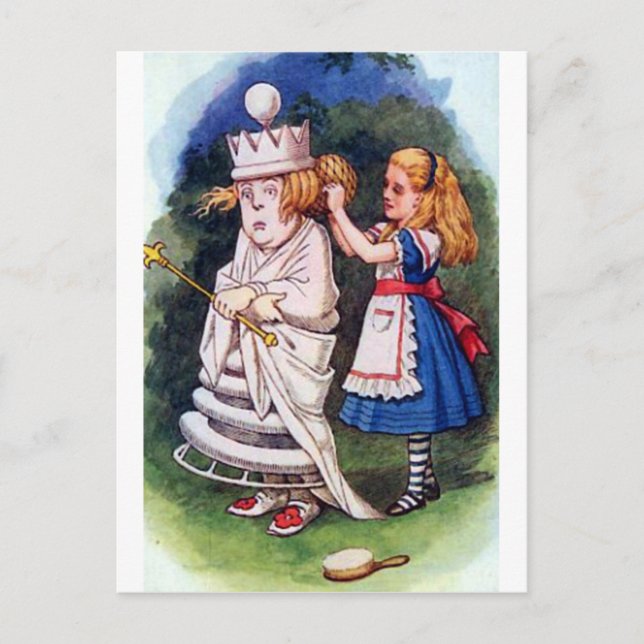 Carte Postale Alice et la reine blanche (Devant)