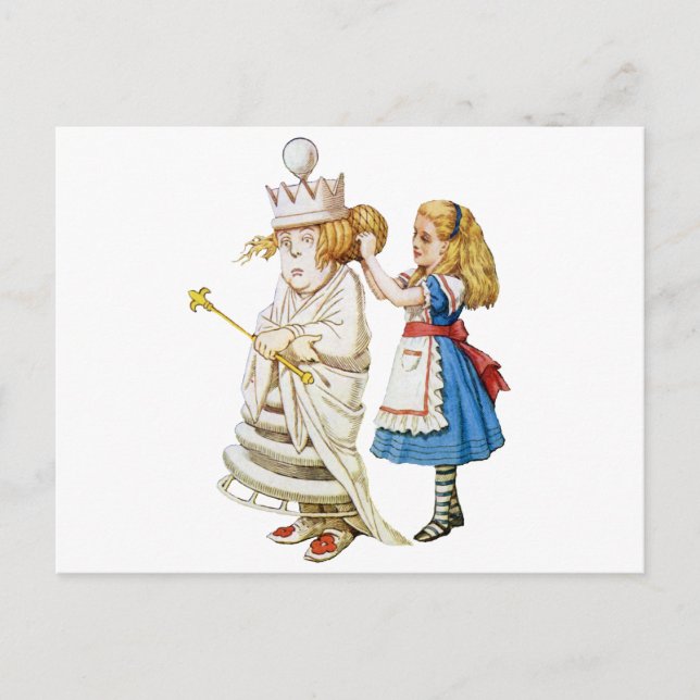 Carte Postale Alice et la reine blanche au pays des merveilles (Devant)