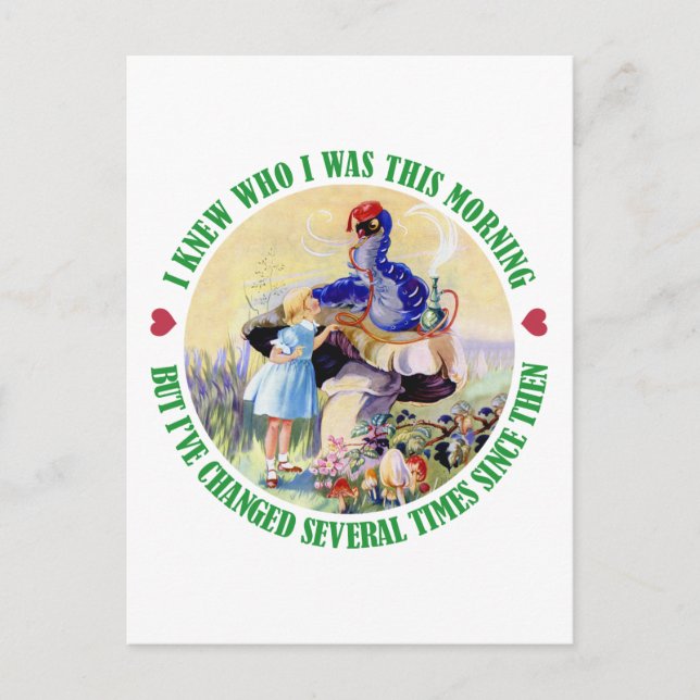 CARTE POSTALE ALICE ET LE CATERPILLAR (Devant)