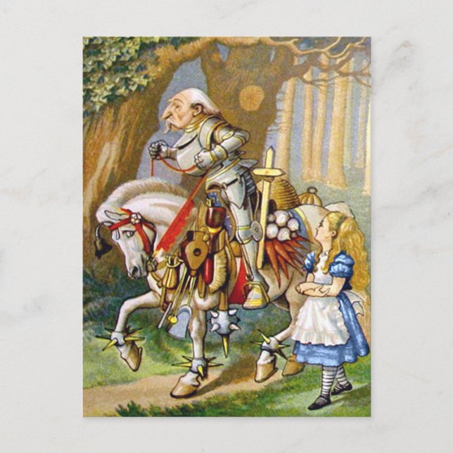 Carte Postale Alice et le chevalier blanc au pays des merveilles (Devant)