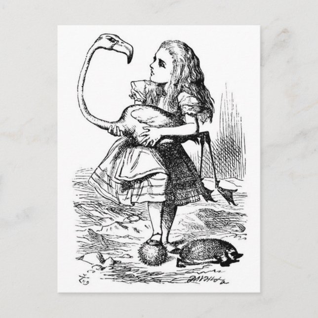 Carte Postale Alice et le Flamant rose (Devant)