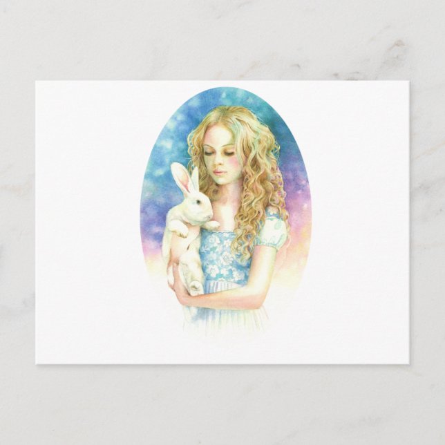 Carte Postale Alice et le lapin (Devant)