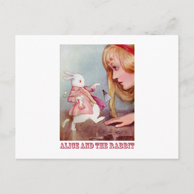 Carte Postale Alice et le lapin blanc (Devant)