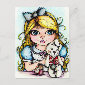 Carte Postale Alice et le lapin blanc