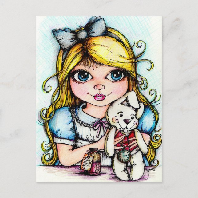 Carte Postale Alice et le lapin blanc (Devant)