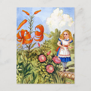 Carte Postale Alice et les fleurs parlantes au pays des merveill