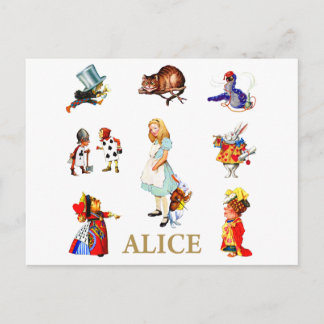 Carte Postale Alice et ses amis au pays des merveilles