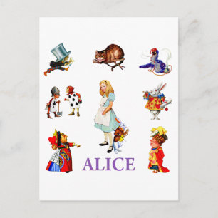 Carte Postale Alice et ses amis au pays des merveilles