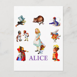 Carte Postale Alice et ses amis au pays des merveilles