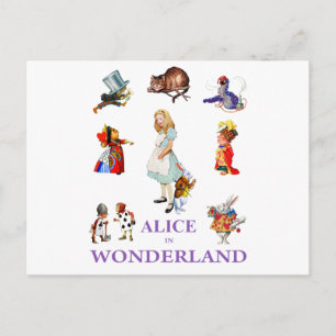 Carte Postale Alice et ses amis de Wonderland
