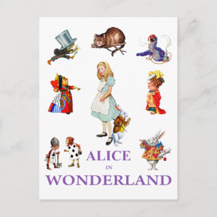 Carte Postale Alice et ses amis de Wonderland