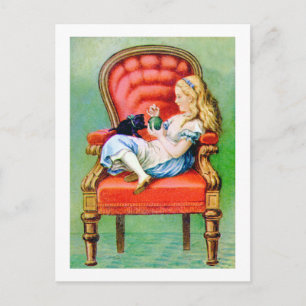CARTE POSTALE ALICE ET SON CHAT, DINAH