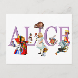 CARTE POSTALE ALICE IN WONDERLAND & AMIS