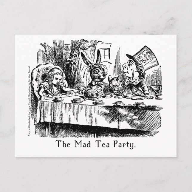 Carte Postale Alice In Wonderland Card, La Fête Du Thé Mad (Devant)