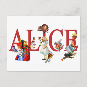 Carte Postale Alice In Wonderland et ses amis