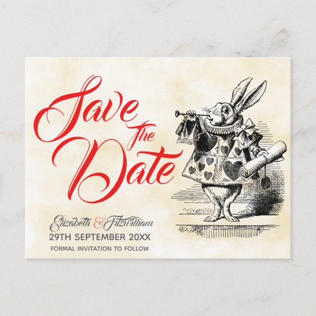 Carte Postale Alice in Wonderland Save the Date Postcard (Devant)