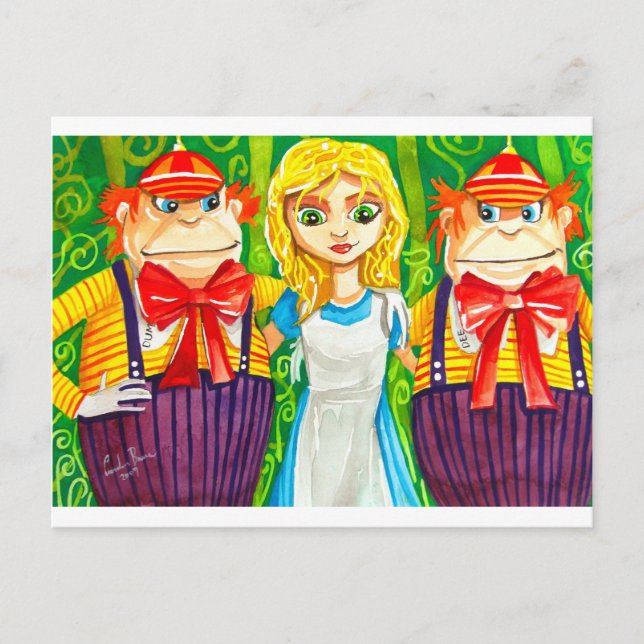 CARTE POSTALE ALICE IN WONDERLAND TWEEDLE DUM (Devant)