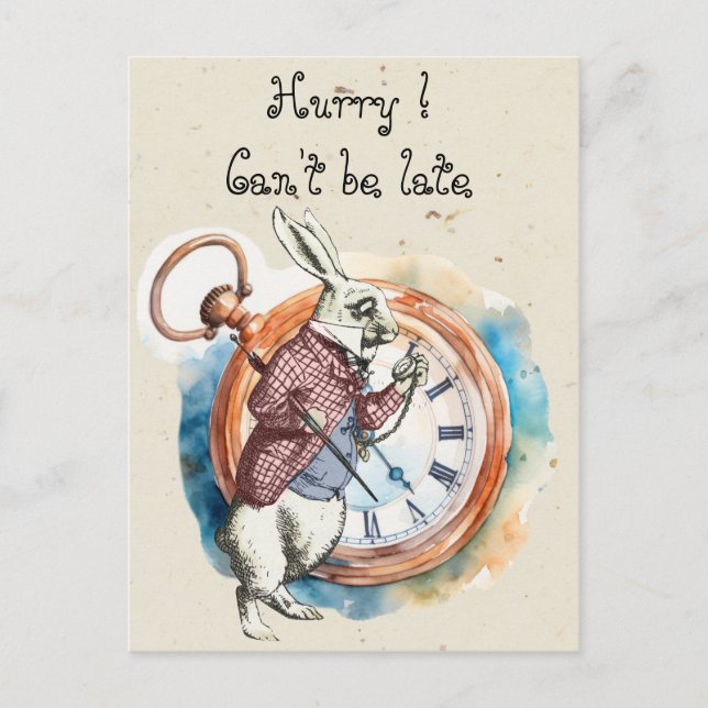 Carte Postale Alice - Lapin Blanc 1865 (Devant)