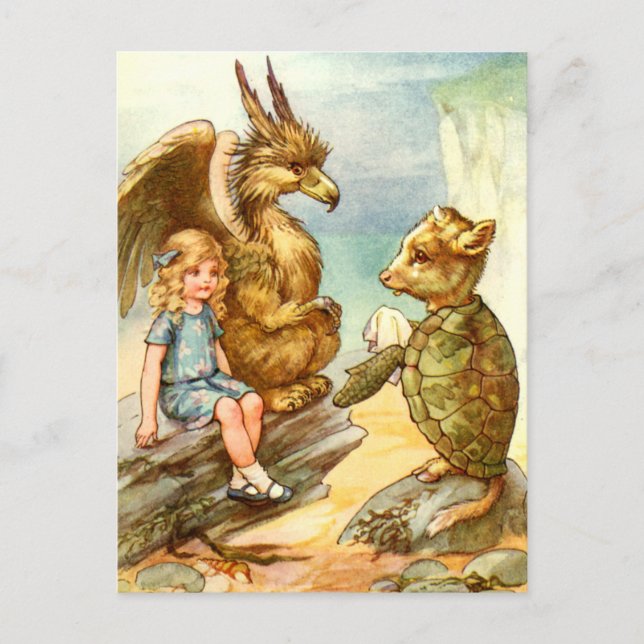 CARTE POSTALE ALICE, LE GRIFFIN ET LA FAUSSE TURTLE (Devant)