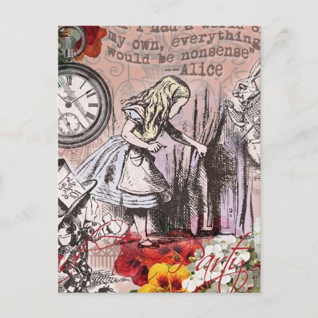 Carte Postale alice nonsense wonderland curtain (Devant)