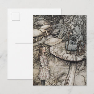 Carte Postale Alice parlant au Petit Chenille