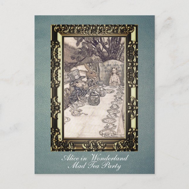 Carte Postale Alice personnalisée dans Wonderland Mad Tea Party  (Devant)
