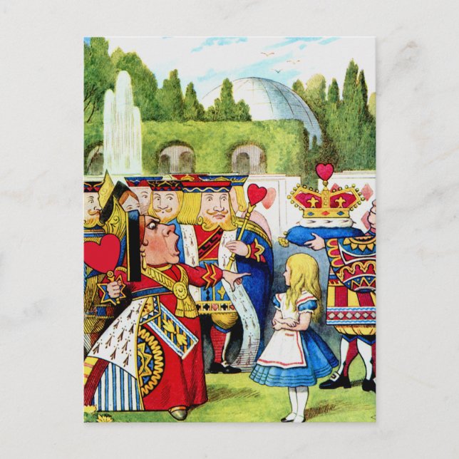 Carte Postale Alice rencontre la reine des coeurs au pays des me (Devant)