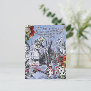 Carte Postale Alice rideau absurdité merveilleux classique