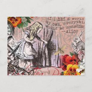 Carte Postale Alice rideau absurdité merveilleux classique