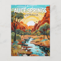 Alice Springs Australie Travel Art Vintage