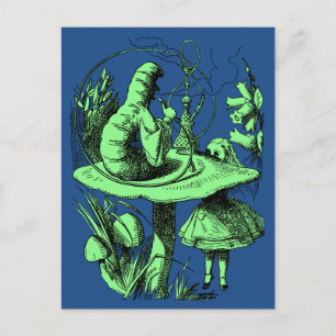 Carte Postale Alice vintage au pays des merveilles Centipede