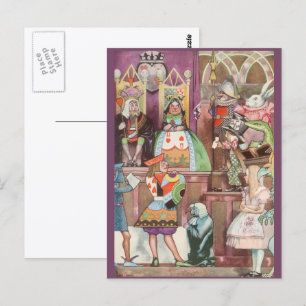 Carte Postale Alice vintage au pays des merveilles, reine des co