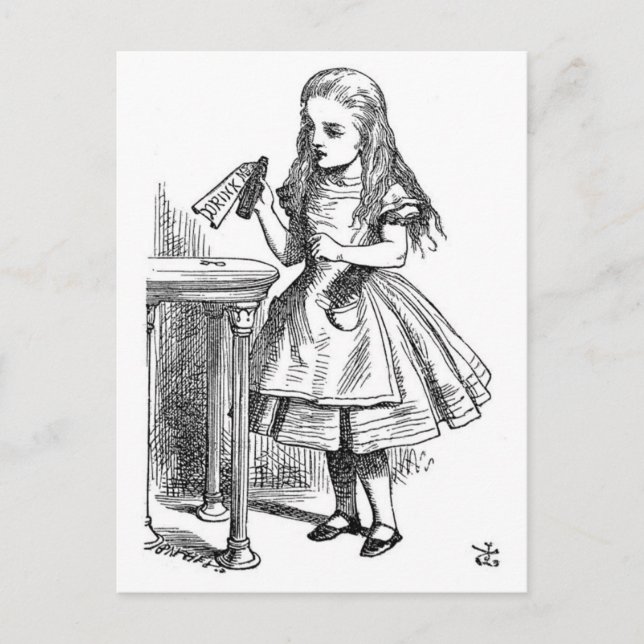 Carte Postale Alice with the "Drink Me" Bottle (Devant)