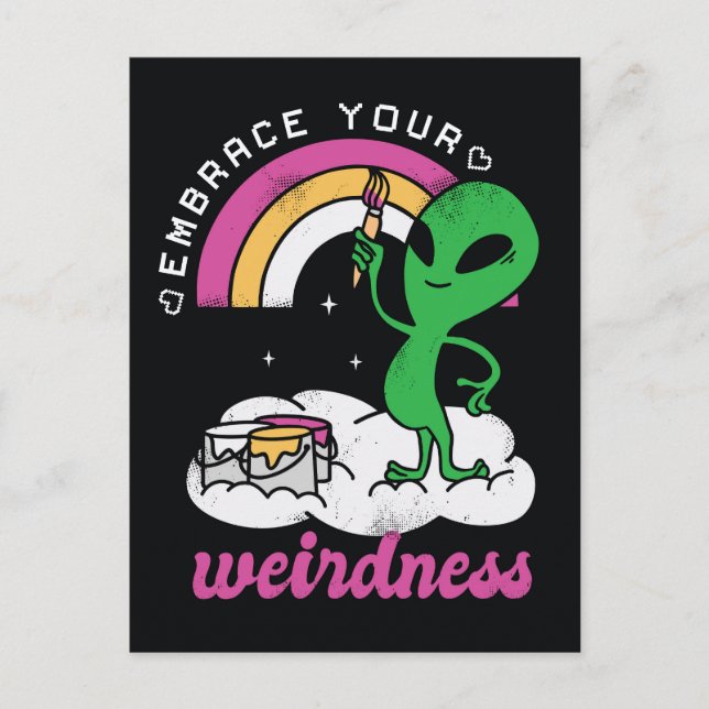 Carte Postale Alien Acceptez votre Wierness (Devant)