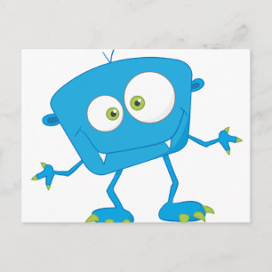 Carte Postale Alien Blue Kids Monster