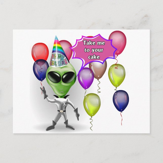 Carte Postale Alien d'anniversaire (Devant)