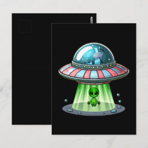 Carte Postale Alien enlevant une vache
