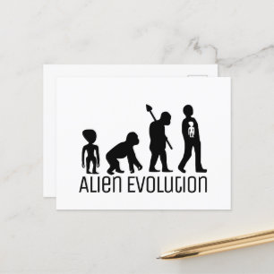 Carte Postale Alien Evolution, Alien extraterrestre