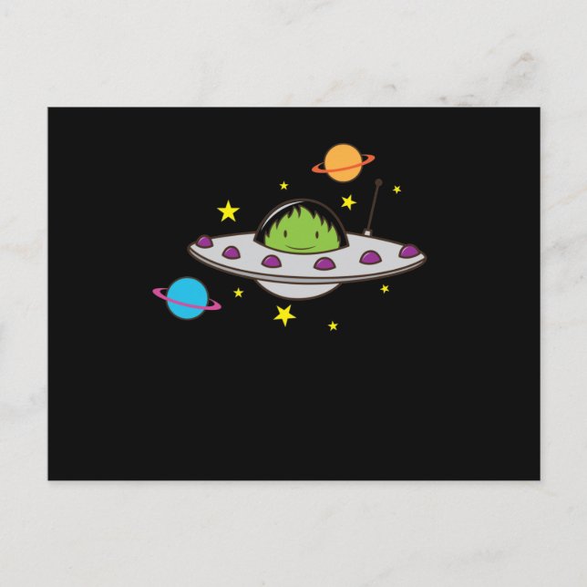 Carte Postale Alien im Ufo (Devant)