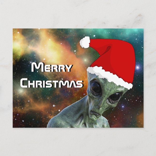 Carte Postale Alien Père Noël Joyeux Noël Personnaliser (Devant)