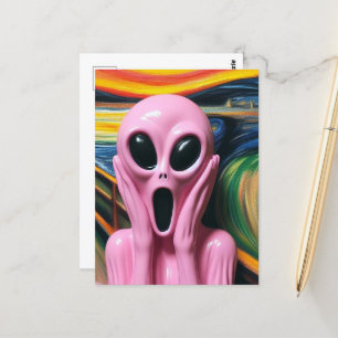 Carte Postale Alien rose criant