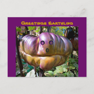 Carte Postale Alien Salutations Earthling drôle de nourriture ca