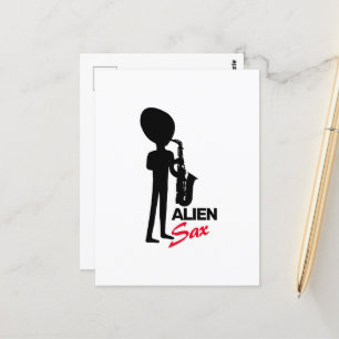 Carte Postale Alien Sax, musicien extraterrestre