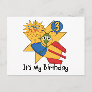 Carte Postale Alien spatial 3ème anniversaire Tshirts et cadeaux