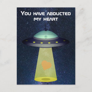 Carte Postale Alien UFO Valentine : Vous avez enlevé mon coeur